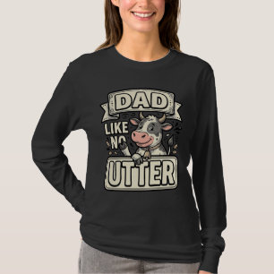 T-shirt Papa comme pas de pis drôle vache vintage vecteur
