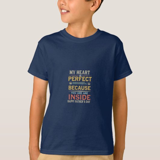 T-shirt Papa complète mon coeur (Devant)