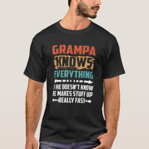 T-shirt Papa connaît tout Vintage pour hommes Fête des pèr
