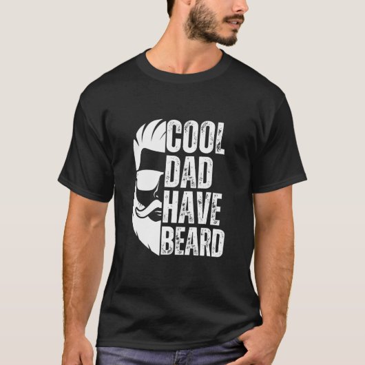 T-shirt papa cool a la barbe (Devant)