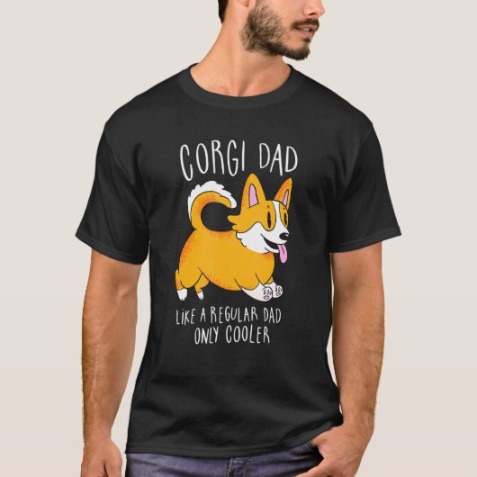 T-shirt Papa Corgi Chiot Mignon (Devant)
