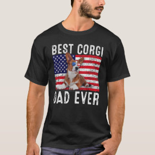 T-shirt Papa Corgi États-Unis Drapeau Américain Propriétai