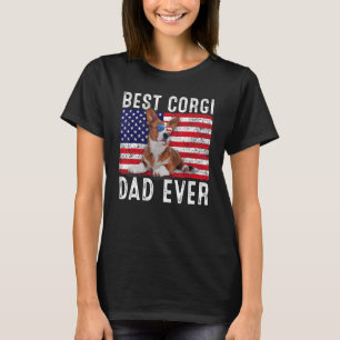 T-shirt Papa Corgi États-Unis Drapeau Américain Propriétai