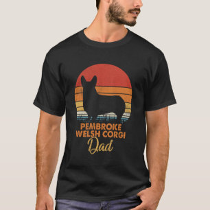 T-shirt Papa Corgi Gallois de Pembroke Sunset Rétro Vintag