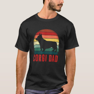 T-shirt Papa Corgi Rétro Propriétaire de Chien Animal Fami
