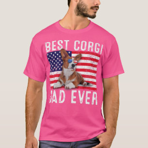 T-shirt Papa Corgi USA Drapeau Américain Propriétaire Amat