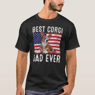 T-shirt Papa Corgi Usa Drapeau Américain Propriétaire de C