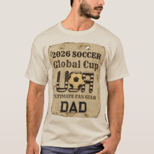 T-shirt Papa Coupe du Monde USA 2026 : Papa rangée avant 1