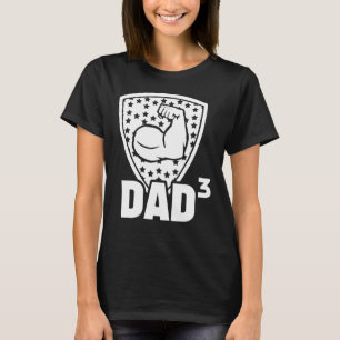 T-shirt Papa Cube Trois Enfants Papa Tee Pères Tee Tee Tee