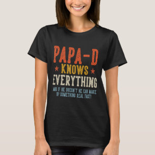 T-shirt Papa-d sait tout la fête des pères rétro vintage