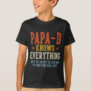 T-shirt Papa-d sait tout la fête des pères rétro vintage