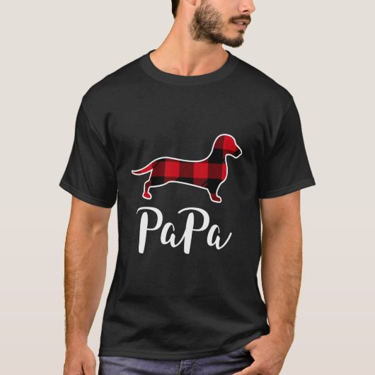 T-shirt Papa Dachshund Chemise de Noël Pyjama longue manch (Devant)