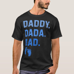 T-shirt Papa Dada Papa Empreintes de Pieds de Bébé Hommes