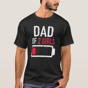 T-shirt Papa De 2 Filles Batterie Basse Pour Fête des père