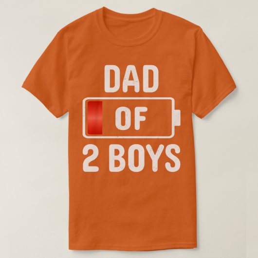T-shirt Papa De 2 Garçons Batterie Faible Présente Pour Le (Design devant)