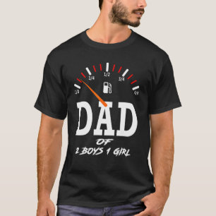 T-shirt Papa de 2 garçons et 1 fille, père ou grand-père d