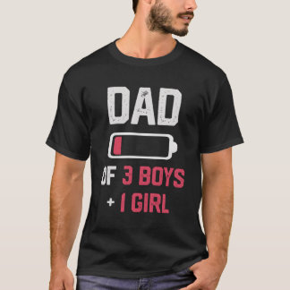 T-shirt Papa De 3 Et 1 Fête des pères Batterie Basse