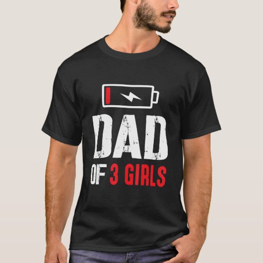 T-shirt Papa De 3 Filles Filles Filles Filles Puissance Ép (Devant)