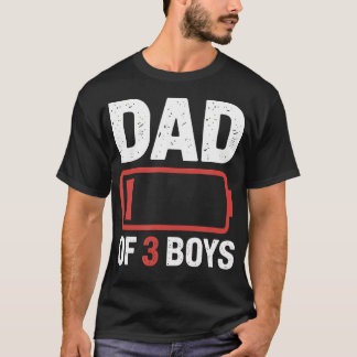 T-shirt Papa de 3 garçons drôle épuisé