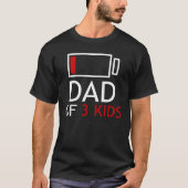 T-shirt Papa De 3 Garçons Fête des pères Idée Cadeau (Devant)