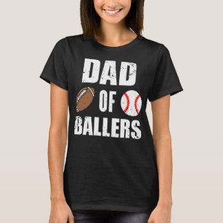 T-shirt Papa De Ballers Funny Football Football Baseball P