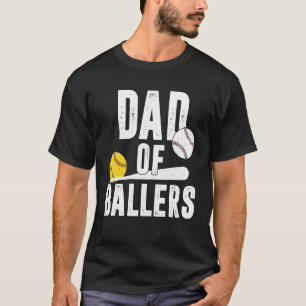 T-shirt Papa de Ballers Papa de Softball et de Baseball Pl