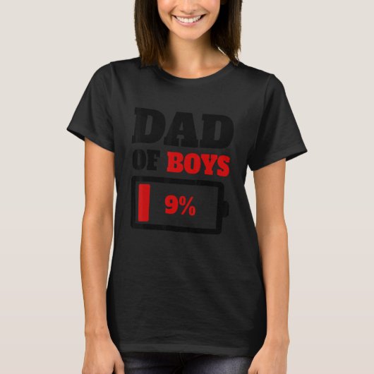 T-shirt Papa de Boys Père Father Low Battery Energy Fa (Devant)