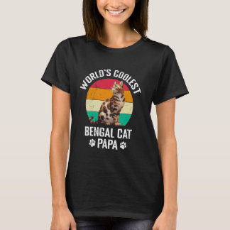 T-shirt Papa de chat Bengal WORLD'S COOLEST BENGAL DAD Pap