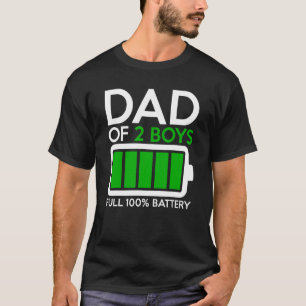T-shirt Papa De Deux Garçons Batterie Complète Hommes Papa