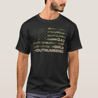 T-shirt Papa de filles surpassé en nombre Papa de la fête