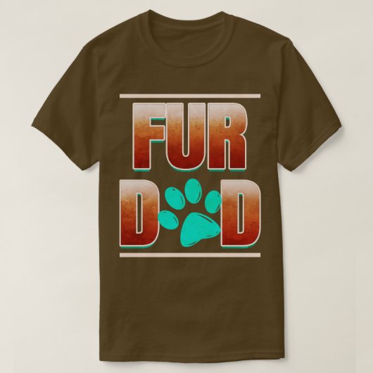 T-shirt Papa De Fourrure cool Avec Paw De Chat Le Jour (Design devant)