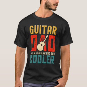 T-shirt Papa De Guitare Comme Un Retro Rétro Régulier Mais