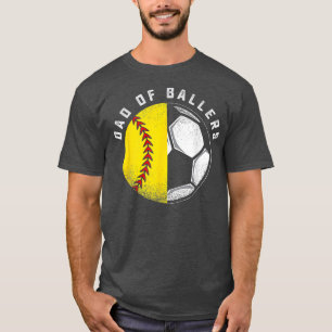 T-shirt Papa de joueurs de balle Père Fils Softball Joueur