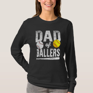 T-shirt Papa de joueurs de softball de baseball Joueur Pap