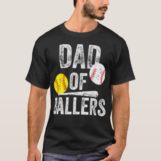 T-shirt Papa de joueurs drôle Papa de baseball et softball