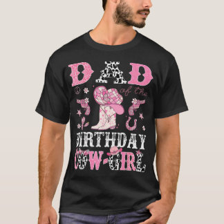 T-shirt Papa de la cowgirl d'anniversaire Rose Disco Rodeo