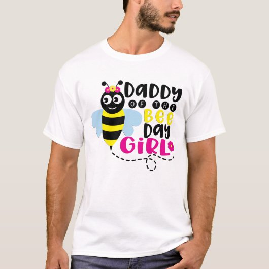 T-shirt Papa De La Fille Anniversaire Bee (Devant)