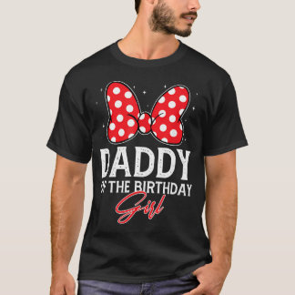 T-shirt Papa de la fille d'anniversaire Joli noeud rose Fa