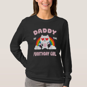 T-shirt Papa De La Petite Lassie Kitten Fille Du Purthday