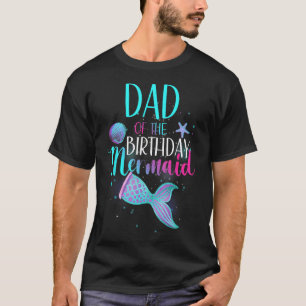 T-shirt Papa De La Sirène D'Anniversaire Matching Famille 