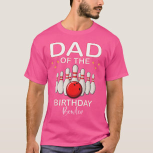 T-shirt Papa De L'Anniversaire Bowler Garçon Fille Bowling