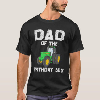 T-shirt Papa De L'Anniversaire Boy Farm Tractor Famille