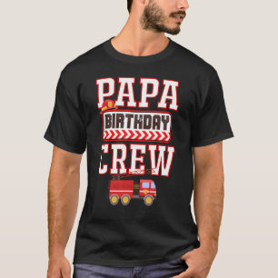 T-shirt Papa de l'Anniversaire Boy Fire Truck Feu Hostin