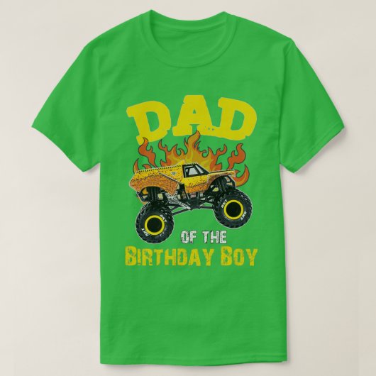 T-shirt Papa de l'Anniversaire Boy Monster Chauffeur de ca (Design devant)