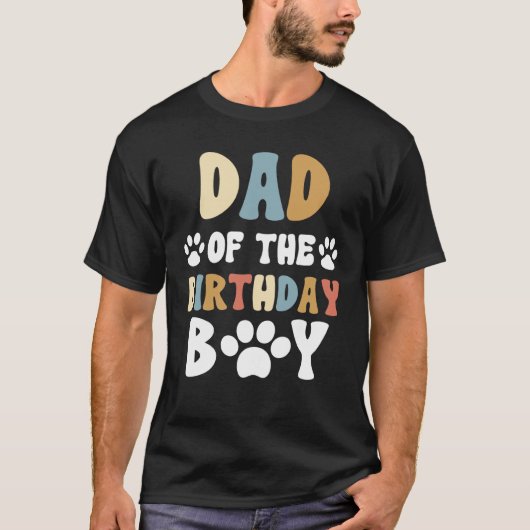 T-shirt Papa De L'Anniversaire Chien Chien Paw Anniversair (Devant)