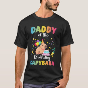 T-shirt Papa De L'Anniversaire Fille Capybara Fête Anniver