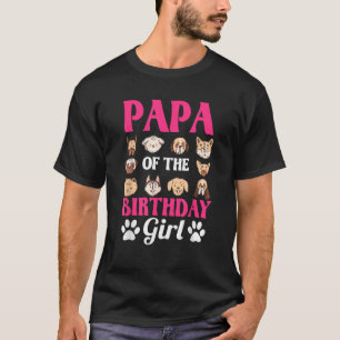 T-shirt Papa De L'Anniversaire Fille Chien Paw Anniversair