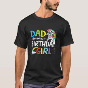 T-shirt Papa De L'Anniversaire Fille Drôle Dabbing Unicor