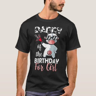 T-shirt Papa De L'Anniversaire Fille Famille Vache Premier