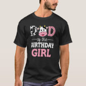 T-shirt Papa De L'Anniversaire Fille Ferme Vache Papa Papa (Devant)